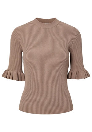Toppar - Yasmikla knit top – Taupe gray